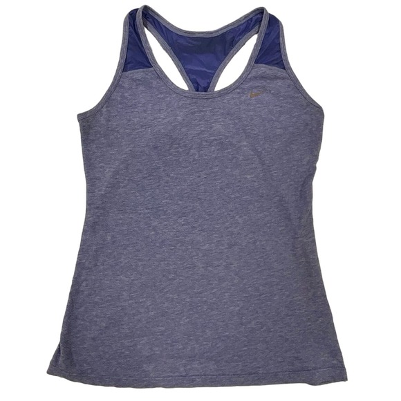 Women’s Nike Periwinkle Pull Over Racer Back Key Whole Tank Top Sz Medium - Picture 1 of 11